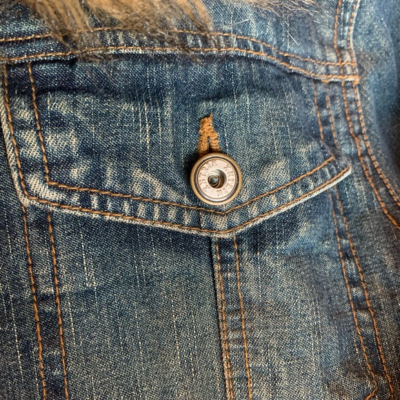 COPY - Faux Fur Denim Bomber Jacket by XNTRIK - Picture 4 of 7